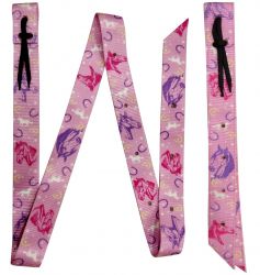 Showman  Premium Quality Pink and Purple horse Print Nylon tie strap and Off Billet set